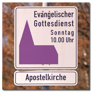 Gottesdienst Hinweisschild